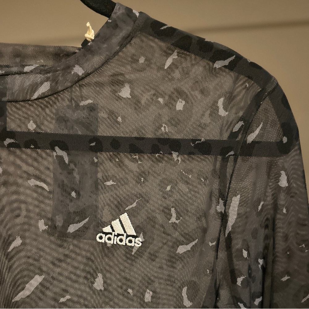 Adidas Leopard print mesh long sleeve Top